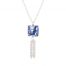 Handmade blue and Sterling silver square Murano glass and Sterling silver Byzantine chainmail necklace