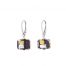 Gold & silver on black Murano glass cube earrings
