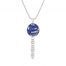 Handmade blue and Sterling silver Murano glass lentil and Sterling silver chainmail necklace