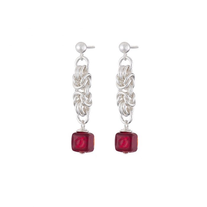 Ruby Cube earrings