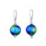 Mouth blown blue and green Murano glass earrings