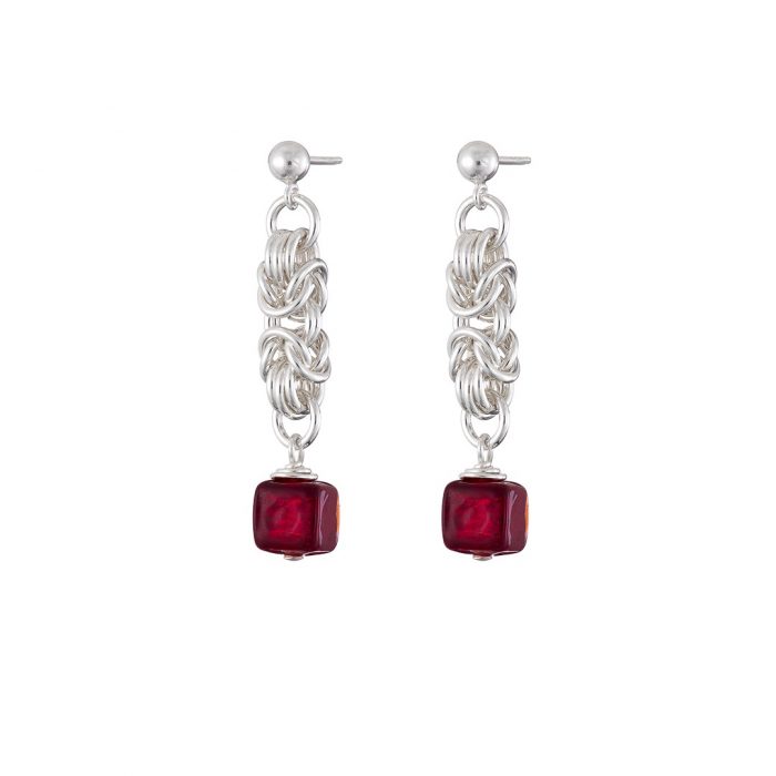 Ruby Cube earrings