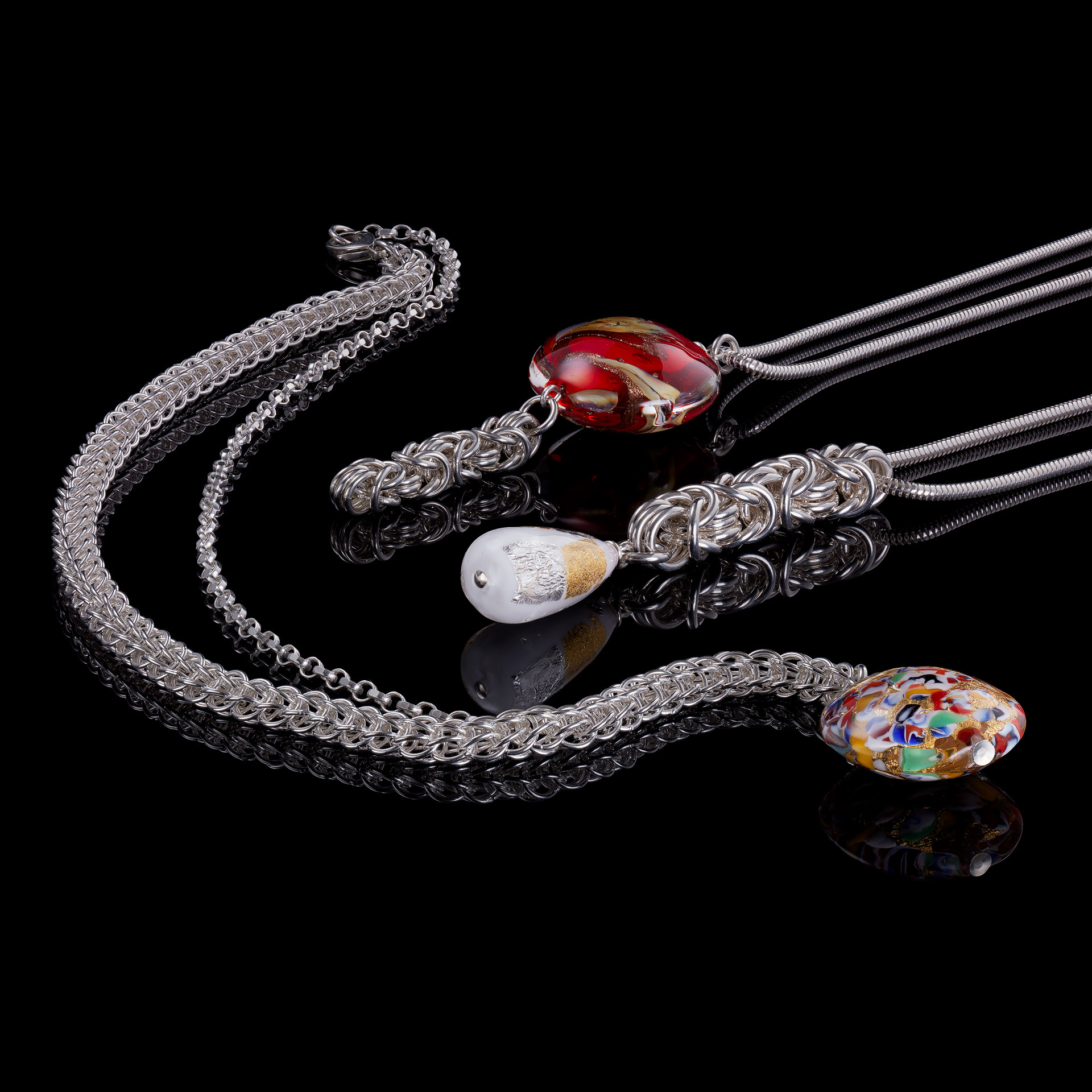 Handmade designer Murano glass and sterling silver jewellery