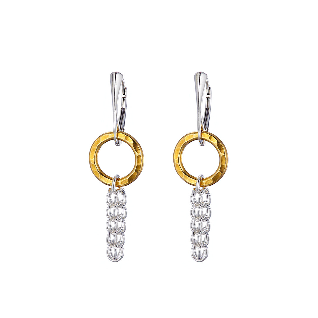 Circle of Life Sterling silver Persian gold Vermeil earrings Naiiad