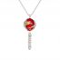 NAIIAD Flamenco - Sterling silver Byzantine chainmaille with red and gold Murano glass lentil necklace