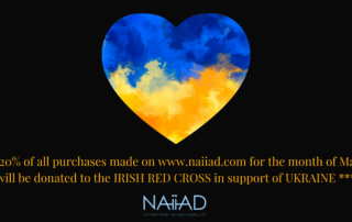 NAIIAD jewellery - 20% of sales donated to the IRISH RED CROSS for Ukraine