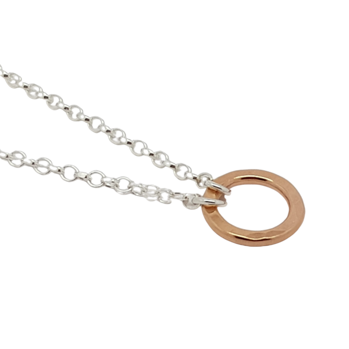 Circle of Life small yellow gold plated hammered ring bracelet for fundraising