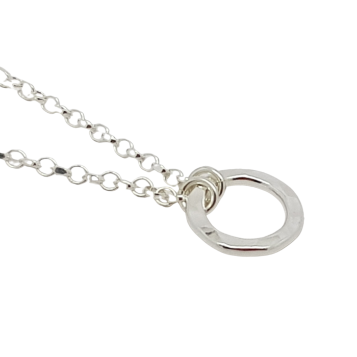 Circle of Life small sterling silver hammered ring bracelet for fundraising